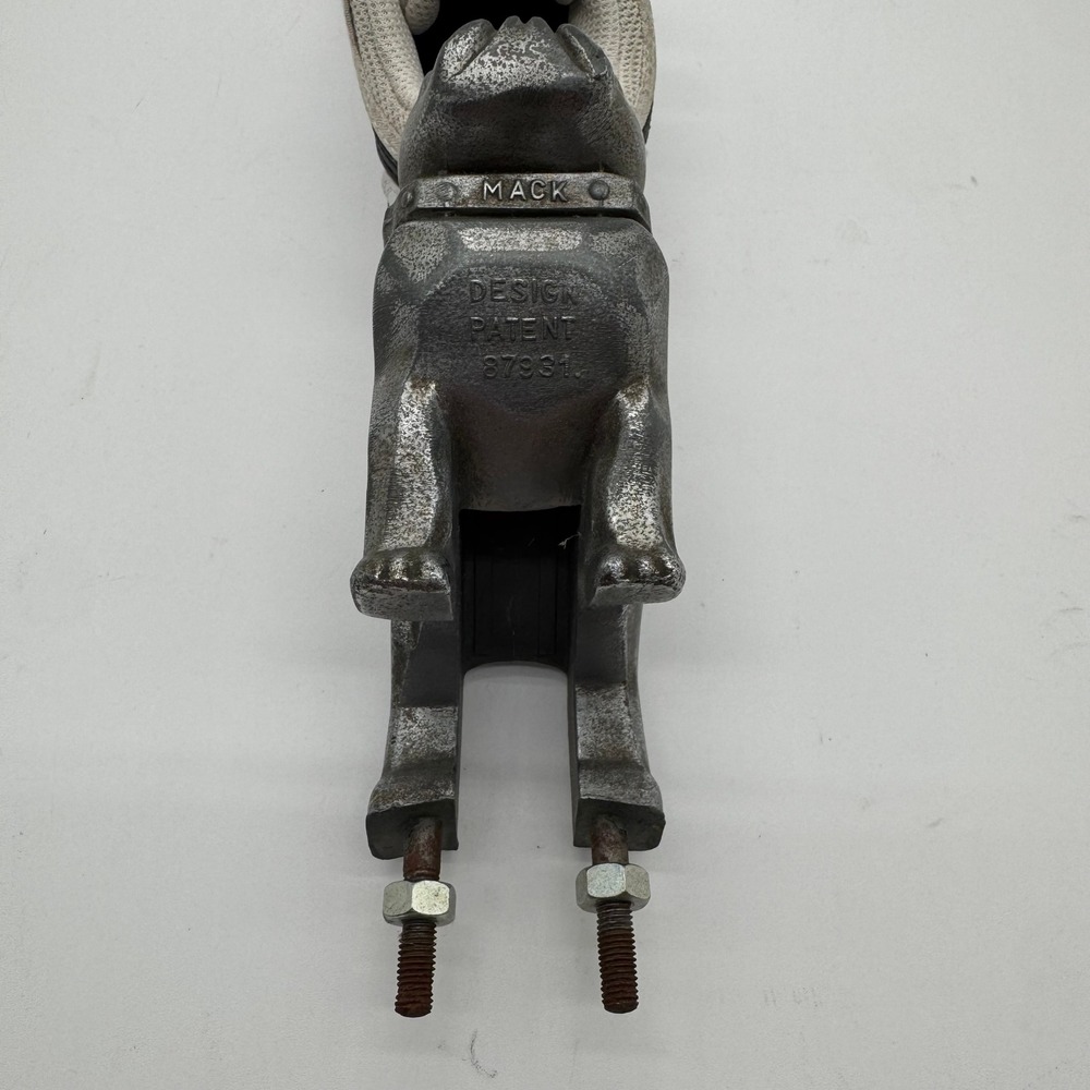 Vintage Mack Trucks Bulldog Hood Ornament Design Patent 87931 Silver Tone Metal